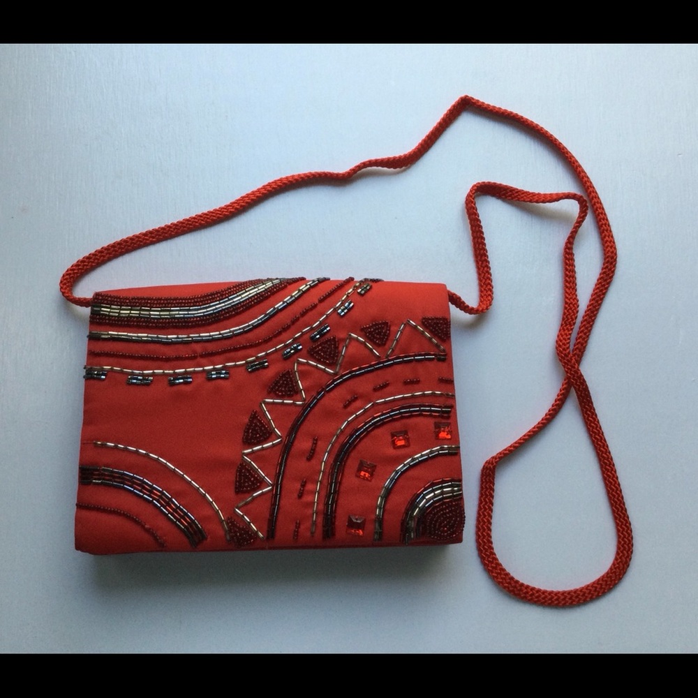 Genie Beaded Satin Crossbody or Clutch Bag